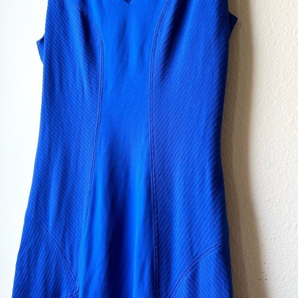 Diane Von Furstenberg Carla Sleeveless Flared-Hem Blue Drop Waist Sheath Dress 8 - Picture 6 of 16